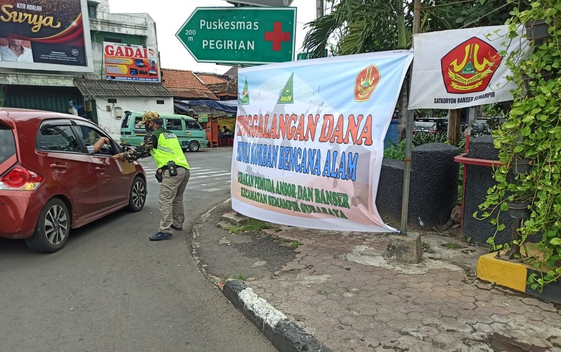 Peduli Korban Bencana Alam, Ansor-Banser di Surabaya Galang Dana Bantuan