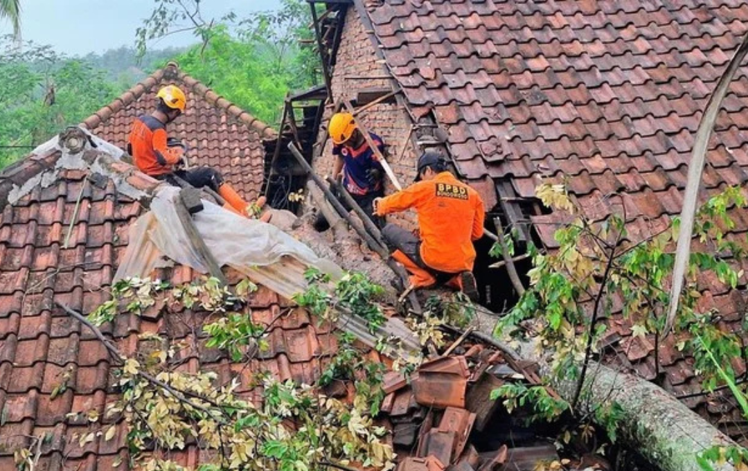 Hujan Deras Disertai Angin Kencang, 68 Rumah Rusak di Bondowoso