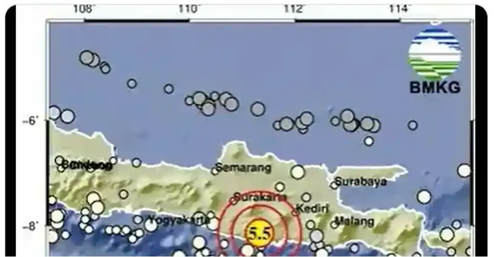 Gempa Magnitudo 5,5 Guncang Pacitan, Getaran Terasa Hingga Yogyakarta dan Bali