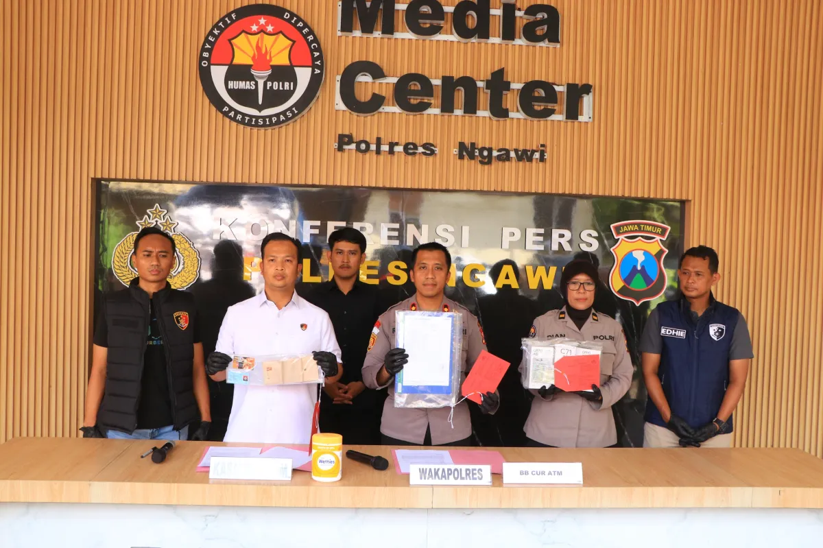 Polres Ngawi Ungkap Pencurian Saldo ATM Mahasiswi UNIDA Gontor, Tiga Pelaku Ditangkap