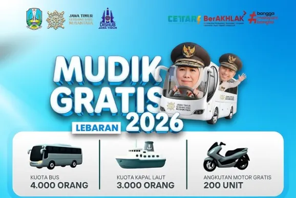 Mudik Gratis Jatim 2026 Dibuka, Kuota 7.000 Peserta