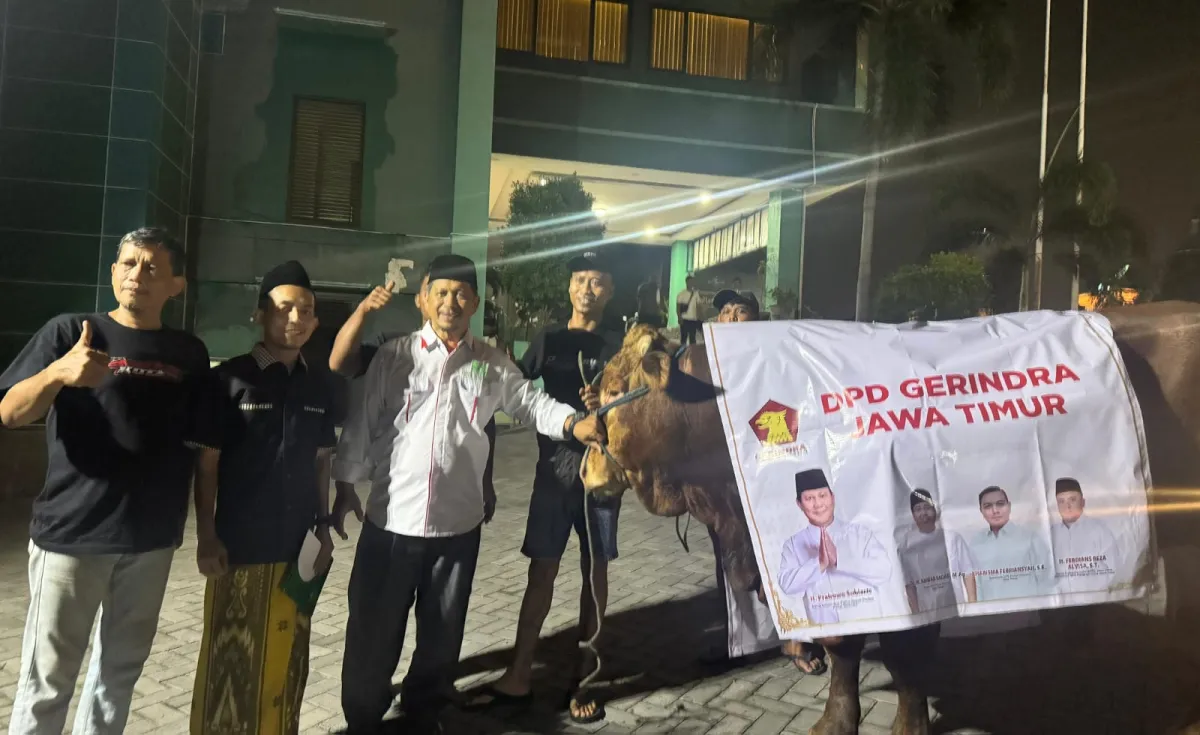 Gerindra Jatim Salurkan 571 Hewan Kurban, Wujudkan Semangat Berbagi di Hari Raya Idul Adha